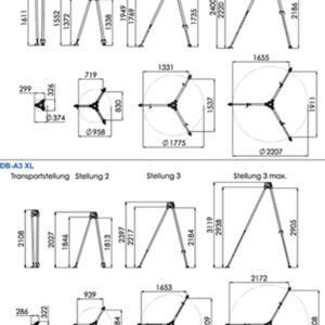 Giá ba chân IKAR Tripod DB-A3 - 2023 - Kích thước